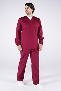 Мужской костюм ХАССП-База (ткань ТиСи 120) бордовый