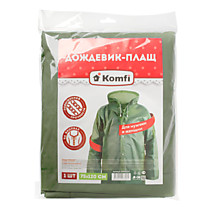 Дождевик зеленый EVA с капюшоном (на кнопках), Komfi 
