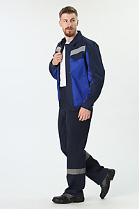 Костюм Вираж-1 IMP (тк.Смесовая,260) брюки, т.синий/васильковый