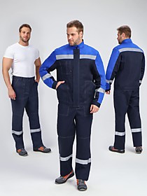 Костюм Бриготек-1 СОП (тк.Смесовая,260) брюки, т.синий/васильковый ( МинПромТорг ). Цвета в ассортименте.