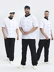 Костюм повара Виктор (тк.Смесовая,120), черный/белый.  МинПромТорг.