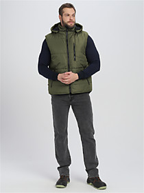 Жилет утепленный с капюшоном Резко (тк.Таслан,135), хаки